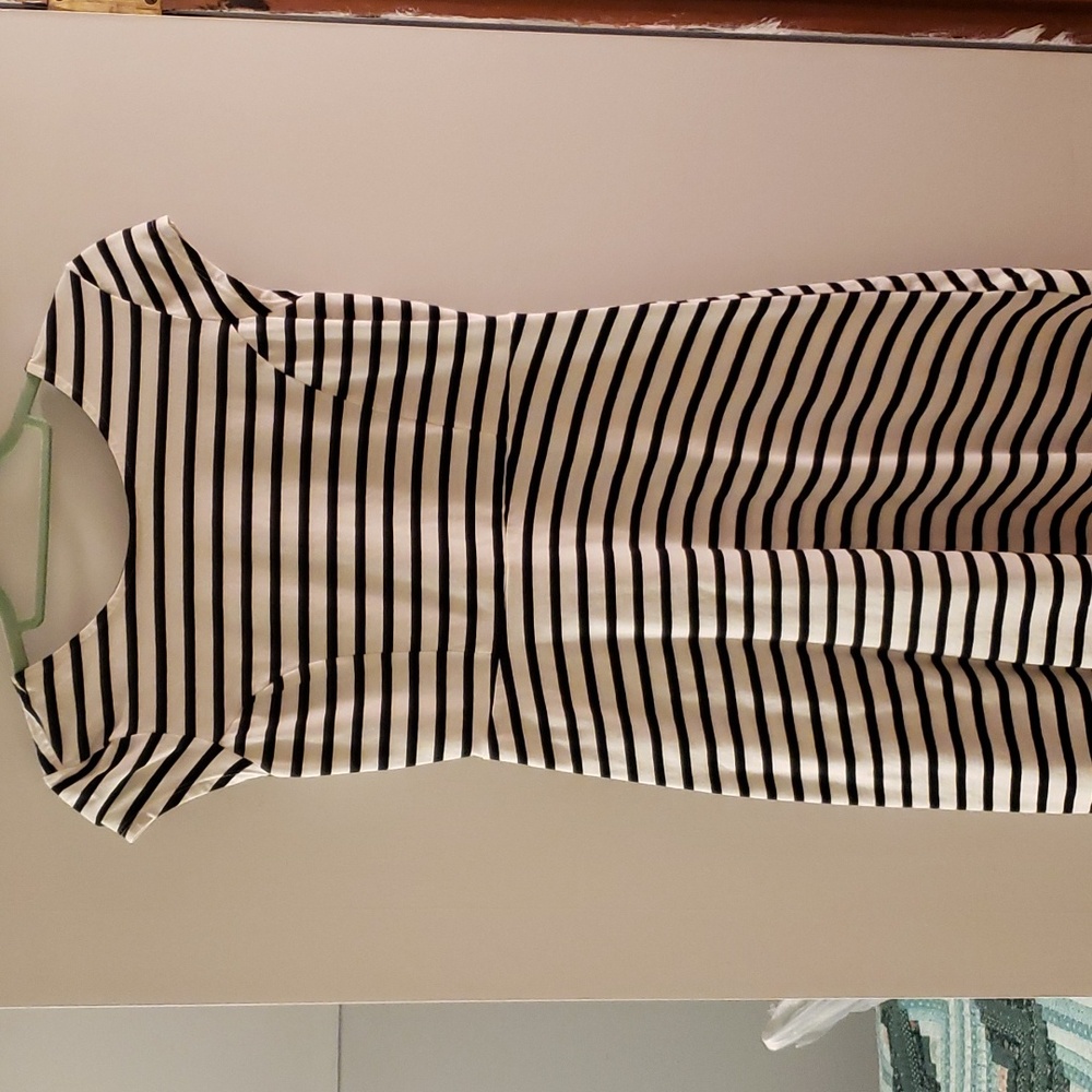 Black and white striped dress